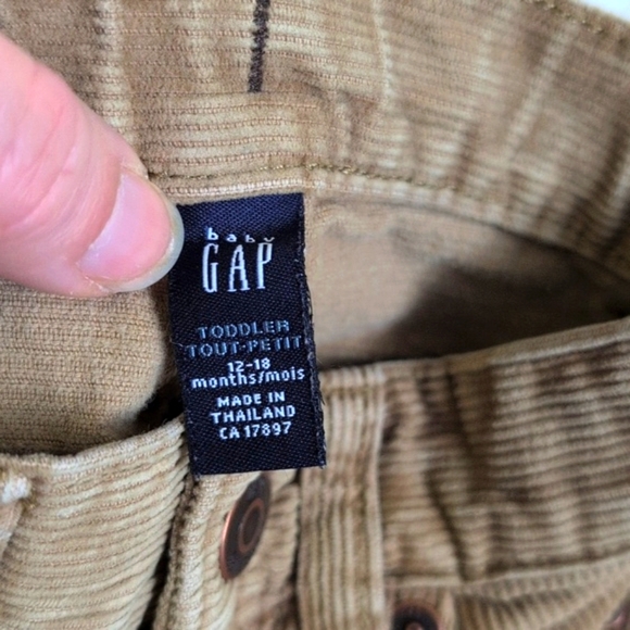 babyGap tan cotton corduroy straight leg pants 12-18 months baby toddler boy - Picture 5 of 9